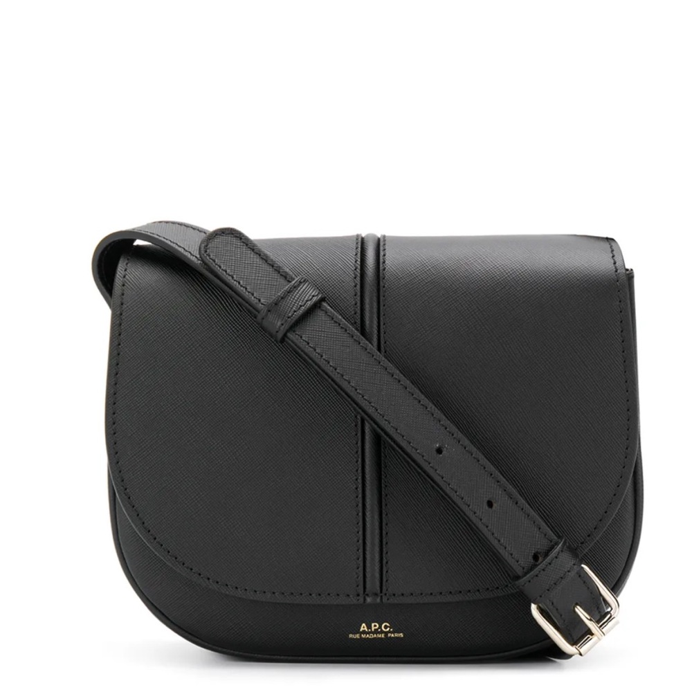 A.P.C. Black Betty Crossbody Bag with Gold Accents